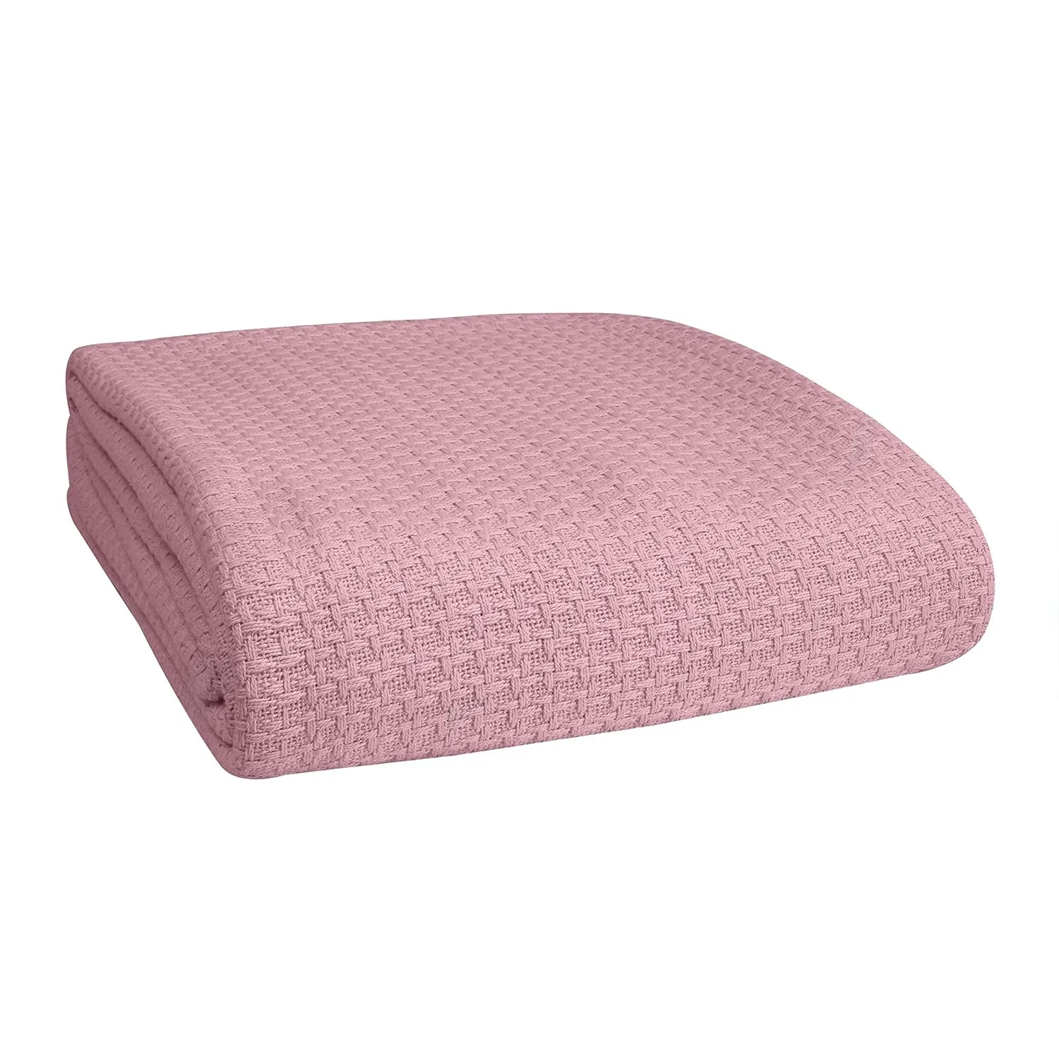 100% Cotton Bed Blanket, Breathable Bed Blanket Twin Size, Cotton Thermal Blankets Twin, Perfect For Layering Any Bed For All Season, Purple