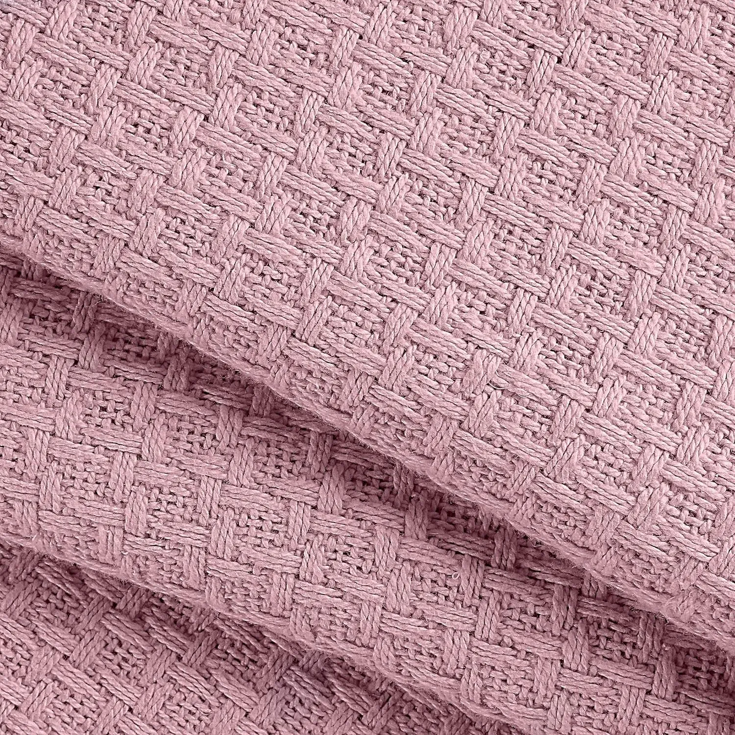 100% Cotton Bed Blanket, Breathable Bed Blanket Twin Size, Cotton Thermal Blankets Twin, Perfect For Layering Any Bed For All Season, Purple