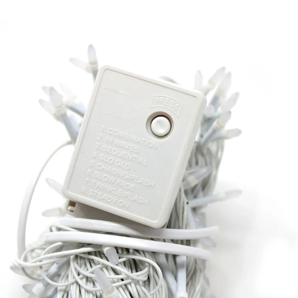 100 LED String Light with Connector - White