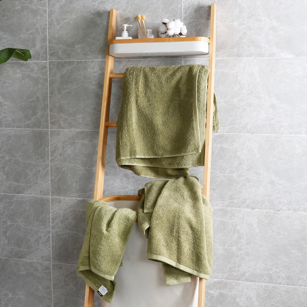 12-piece Combed Cotton Hand Towel Set, Solid Color, Hanging Loop & Lifecycle Label