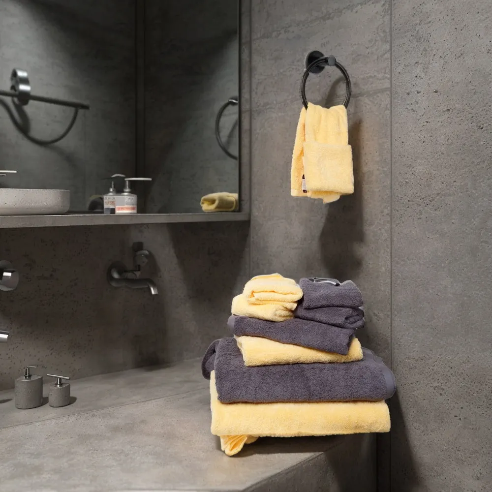 12-piece Combed Cotton Hand Towel Set, Solid Color, Hanging Loop & Lifecycle Label