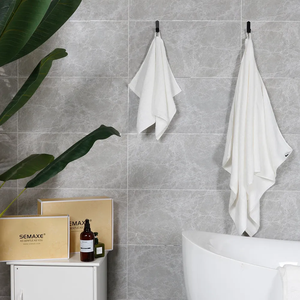 12-piece Combed Cotton Hand Towel Set, Solid Color, Hanging Loop & Lifecycle Label