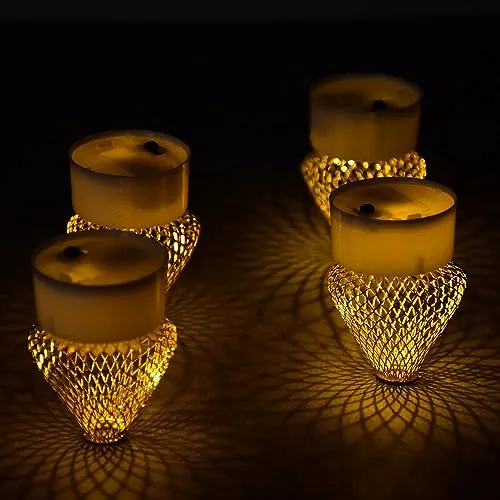 12Pcs Flameless and Smokeless Decorative Candles Acrylic Led Tea Light Candle for Gifting, House, Light for Balcony, Room, Birthday, Christmas, Festival, Events Decor Candles (12 Pieces)