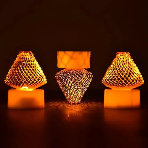 12Pcs Flameless and Smokeless Decorative Candles Acrylic Led Tea Light Candle for Gifting, House, Light for Balcony, Room, Birthday, Christmas, Festival, Events Decor Candles (12 Pieces)