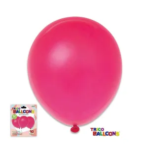 12" Fuchsia Latex Balloon - 10 count