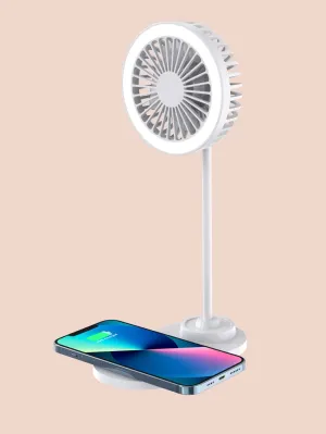 15W Desk Wireless Charger With Lamp & Fan