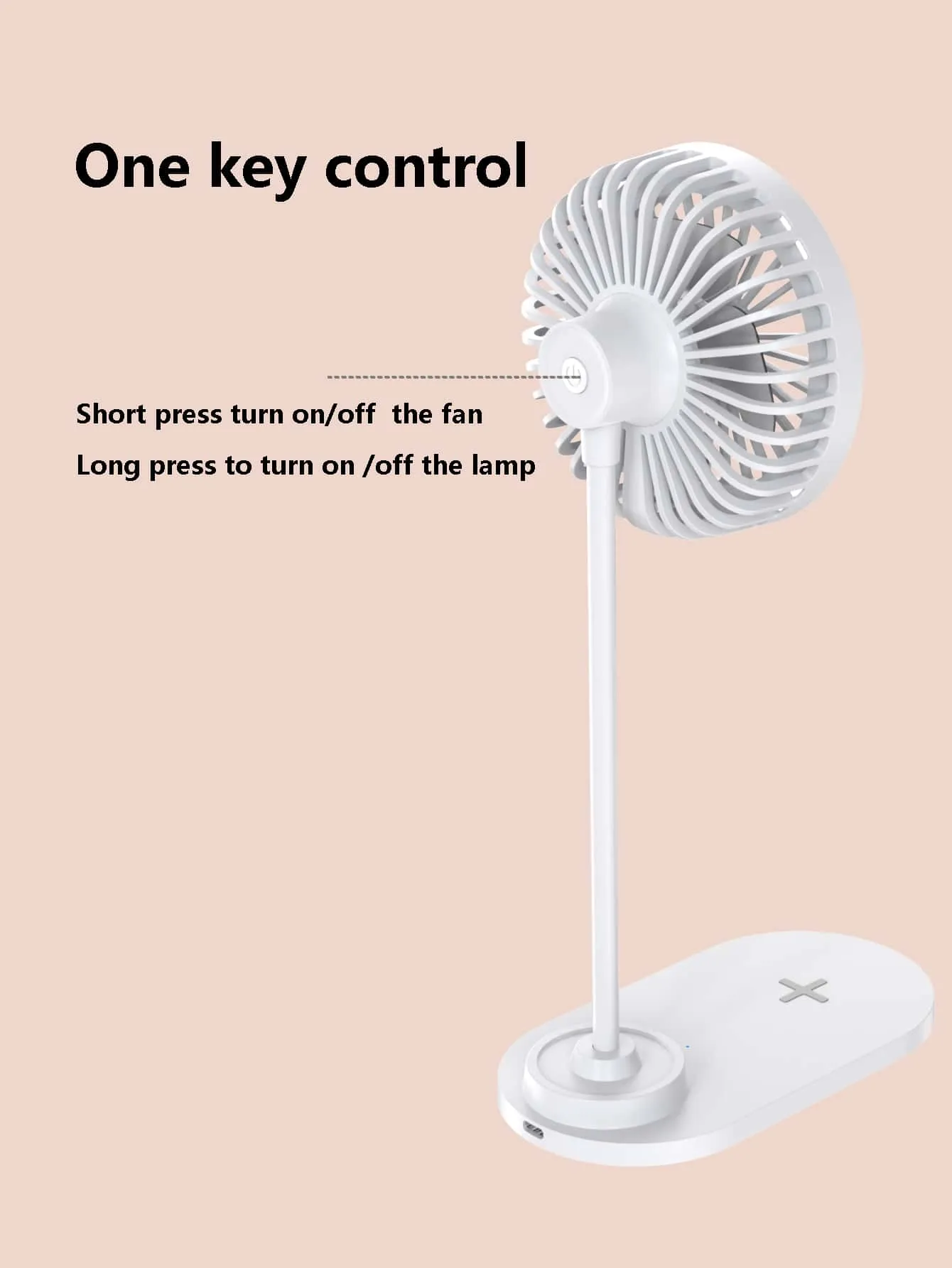 15W Desk Wireless Charger With Lamp & Fan