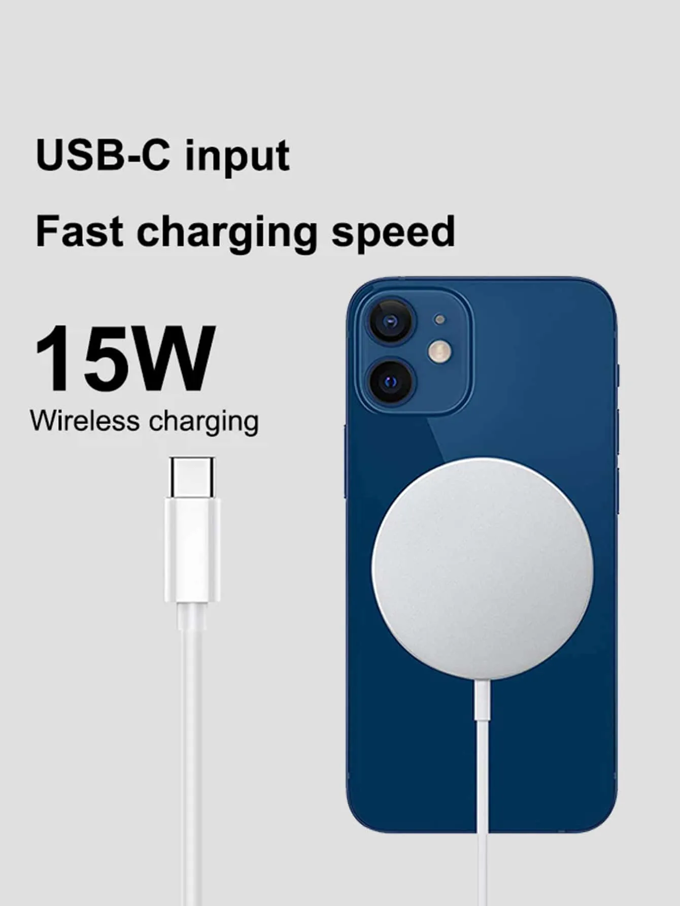 1pc 15W Wireless Charger Compatible With iPhone 12/13