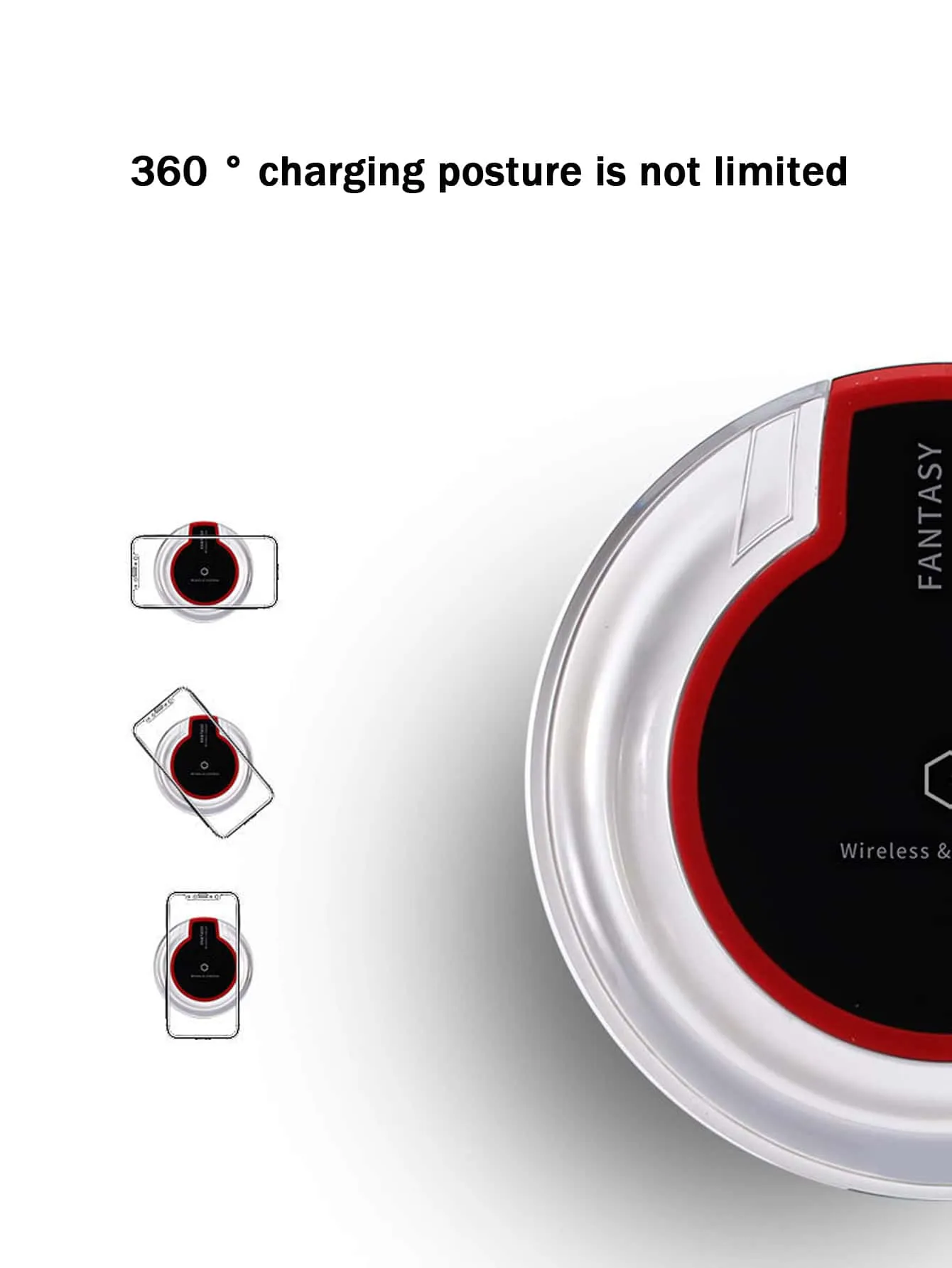 1pc 5W Desktop Wireless Charger With Light