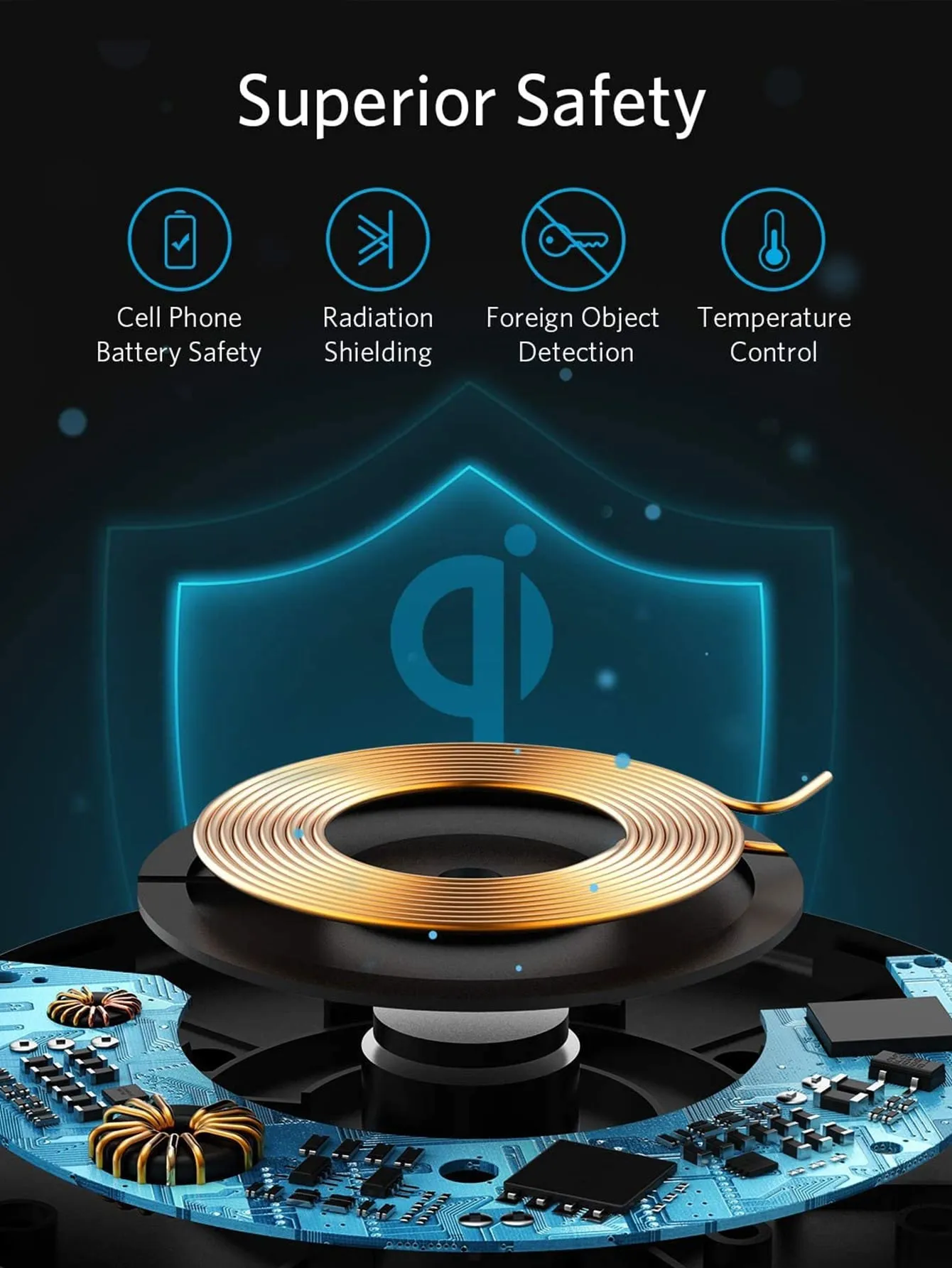 1pc 5W Desktop Wireless Charger With Light