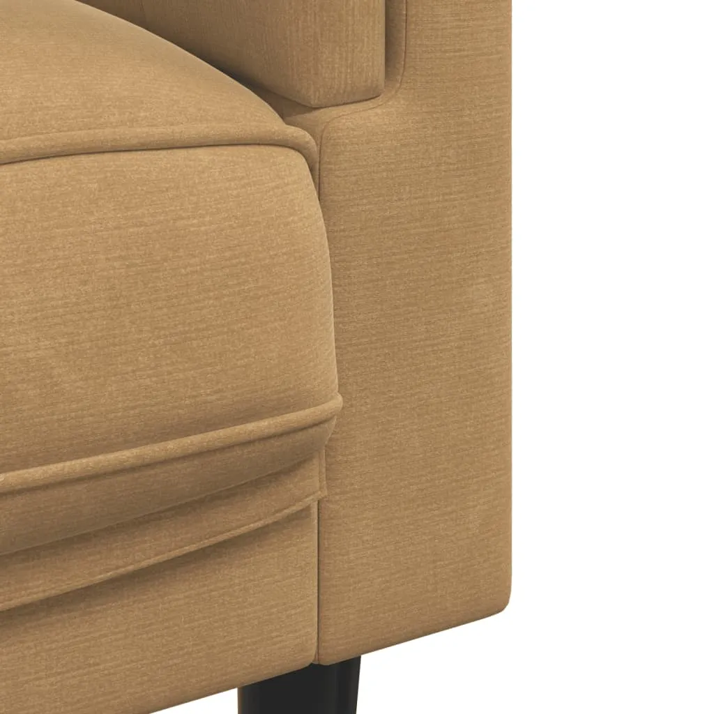2 Piece Sofa Set with Pillows Brown Velvet