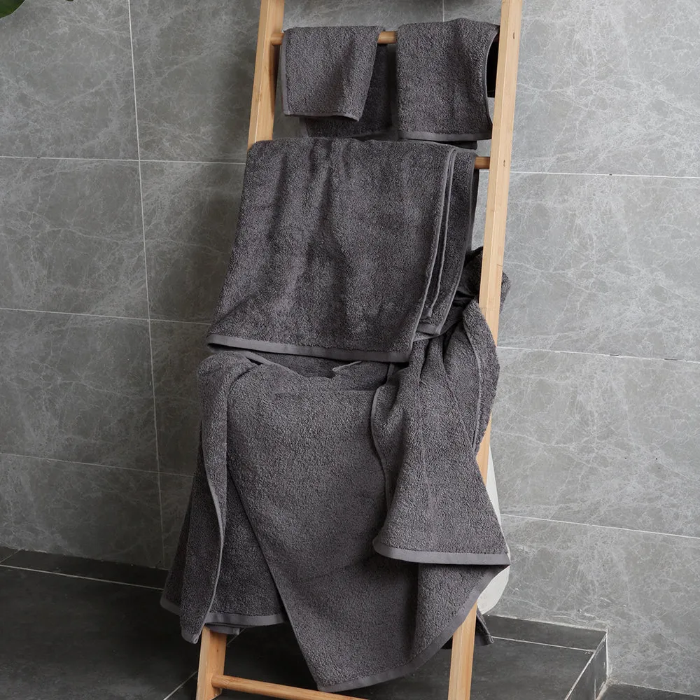 4-piece Combed Cotton Hand Towel Set, Solid Color, Hanging Loop & Lifecycle Label
