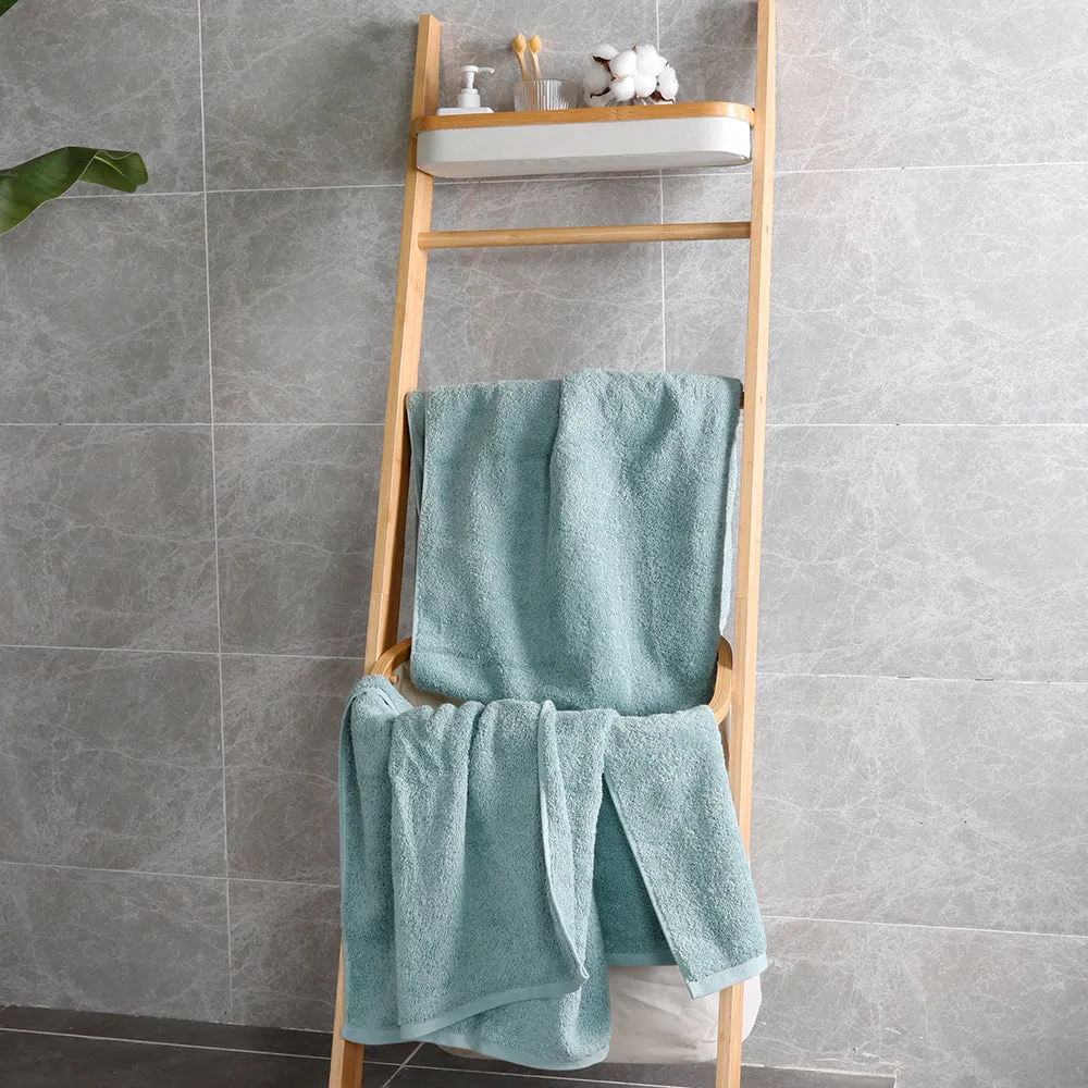 4-piece Combed Cotton Hand Towel Set, Solid Color, Hanging Loop & Lifecycle Label