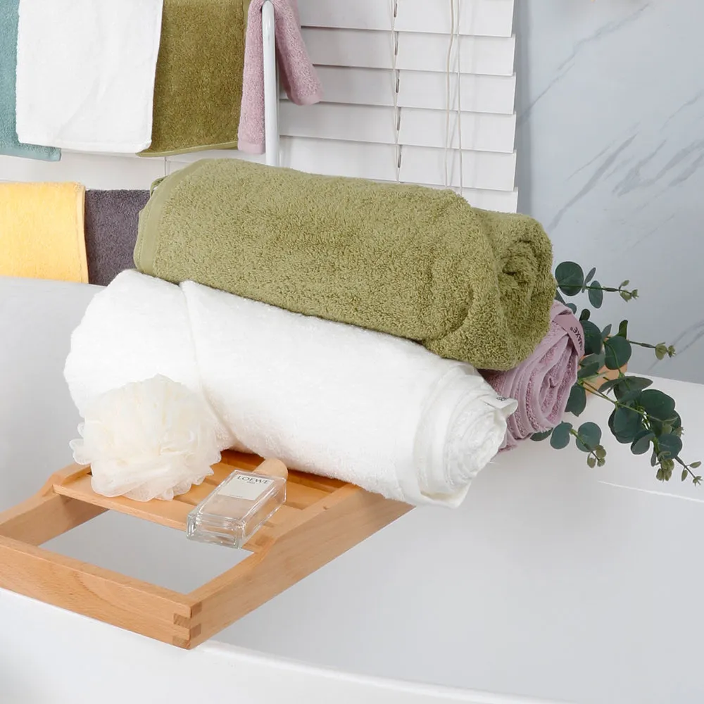 4-piece Combed Cotton Hand Towel Set, Solid Color, Hanging Loop & Lifecycle Label
