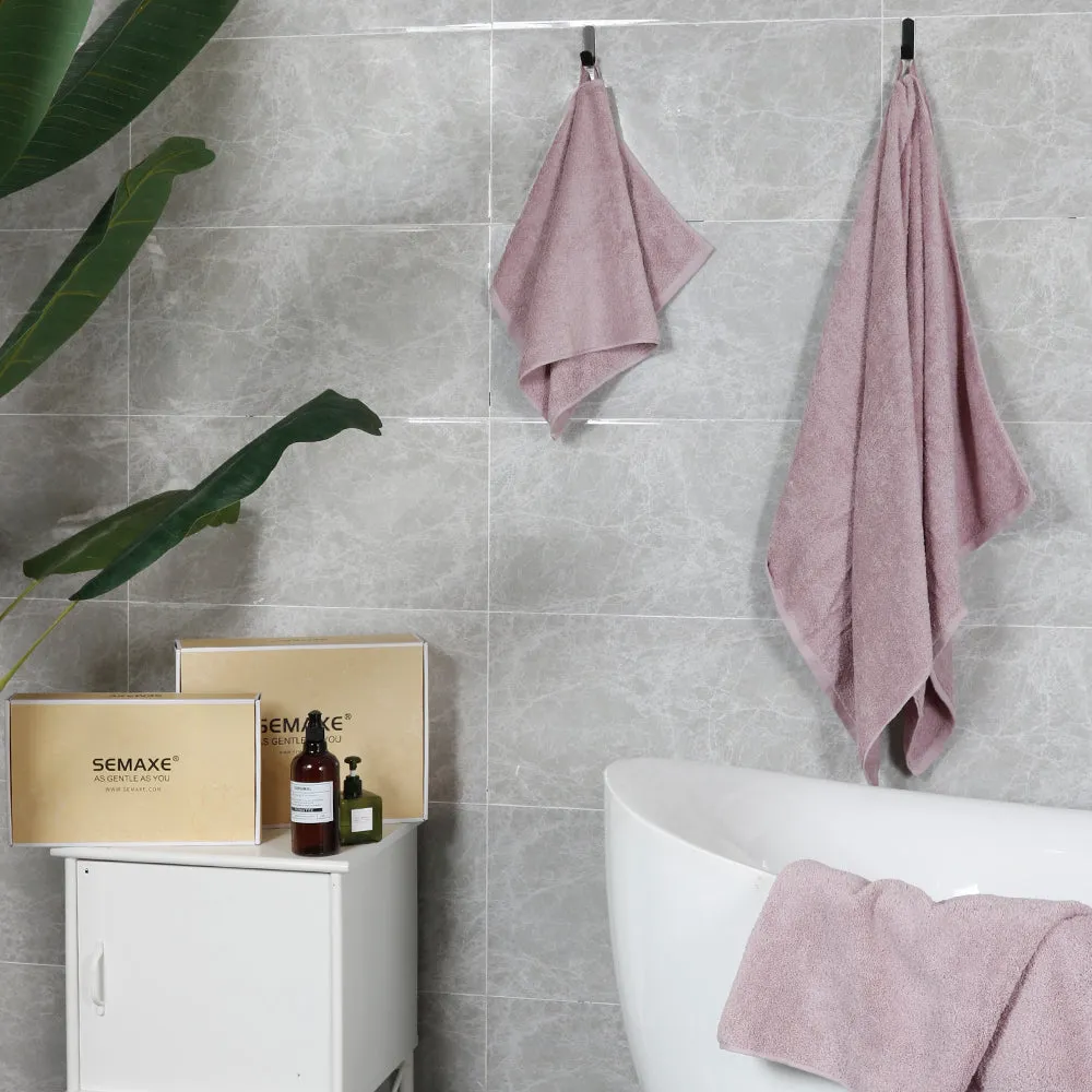 4-piece Combed Cotton Hand Towel Set, Solid Color, Hanging Loop & Lifecycle Label