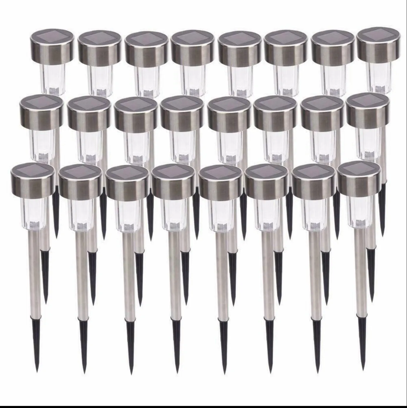 48 Pack Outdoor Stainless Steel Led Solar Power Light Lawn Garden Landscape Pathway