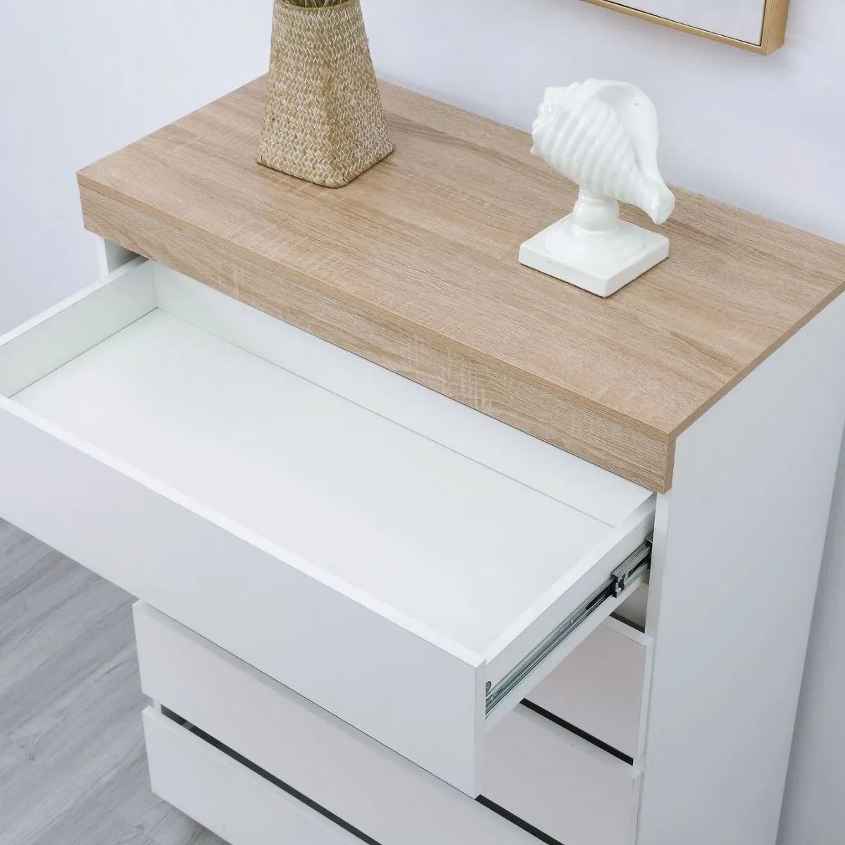 5 Drawer Ashley Coastal Tallboy White