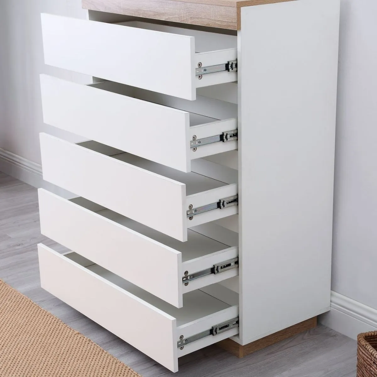 5 Drawer Ashley Coastal Tallboy White