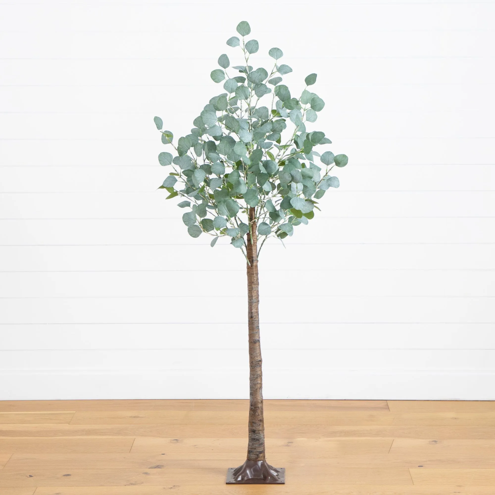 5’ Lighted Artificial Eucalyptus Tree with 300 Warm White LED Lights