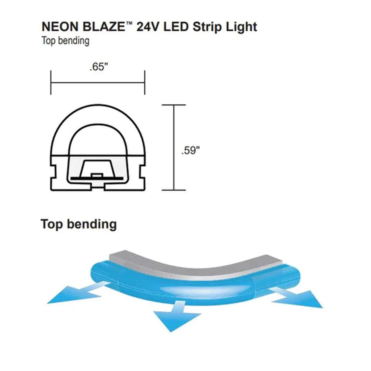 65ft Neon Blaze Flexible LED Lighting, Red, 24V, Top Bending
