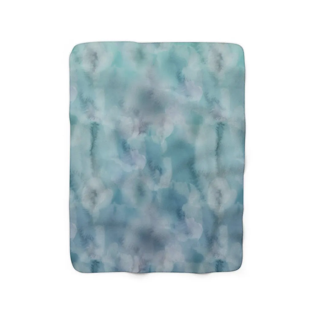 Abstract Comfy Blanket | Teal Beige Gradient