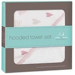 Aden and Anais - Towel and Wash Cloth Set - Heartbreaker