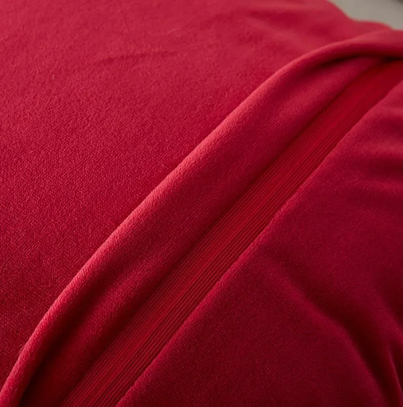 Agnes Luxury Red Chinchilla Faux Fur Pillow