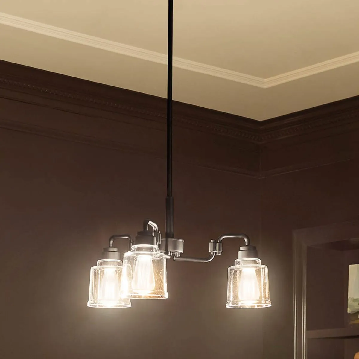 Aivian 23 in. 3 Lights Chandelier Black finish