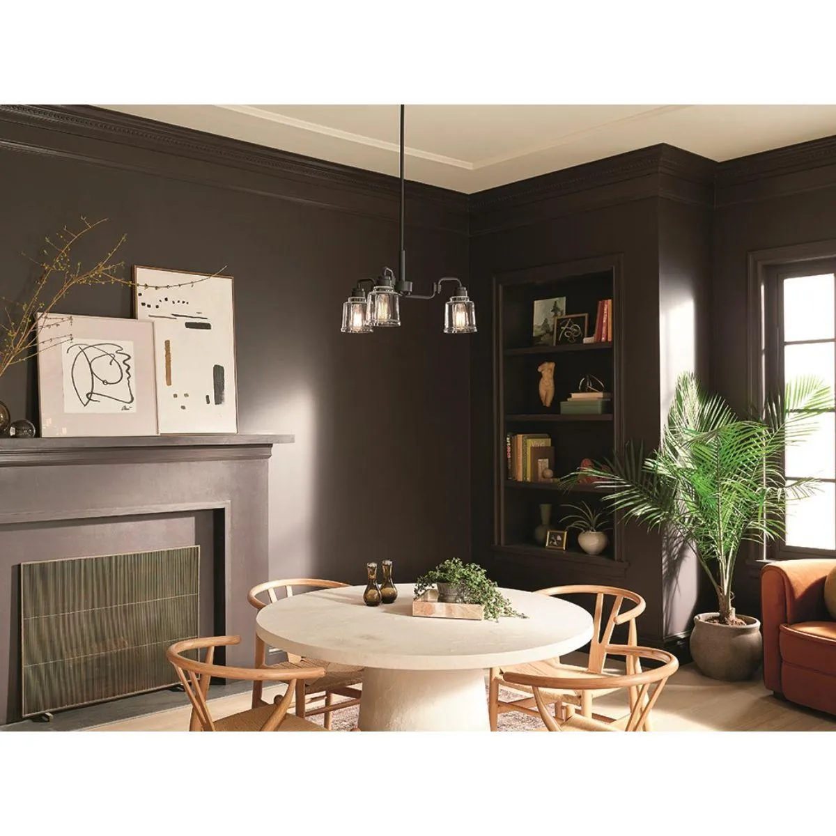 Aivian 23 in. 3 Lights Chandelier Black finish