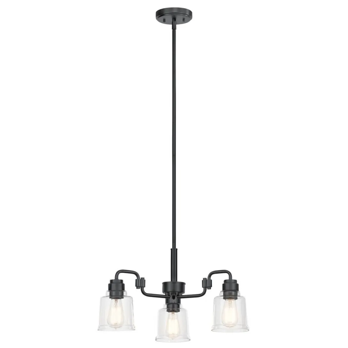 Aivian 23 in. 3 Lights Chandelier Black finish