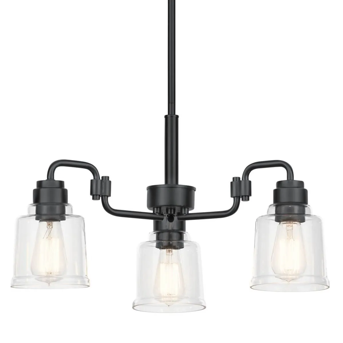 Aivian 23 in. 3 Lights Chandelier Black finish