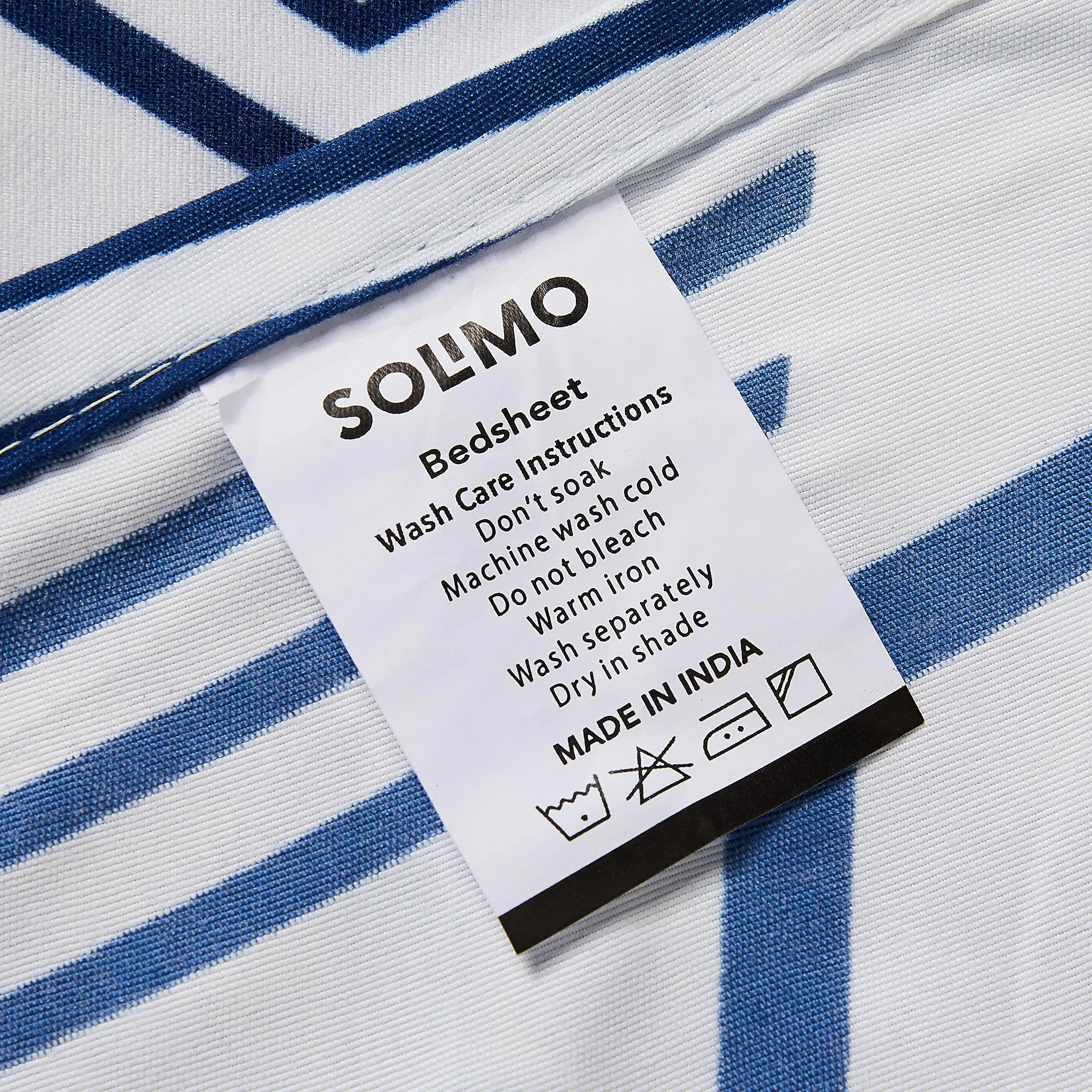 Amazon Brand - Solimo Cobalt Dreams Double Bedsheet with 2 Pillow Covers - 120 GSM-Multi_Ewdbs74, 144 Tc, Polyester