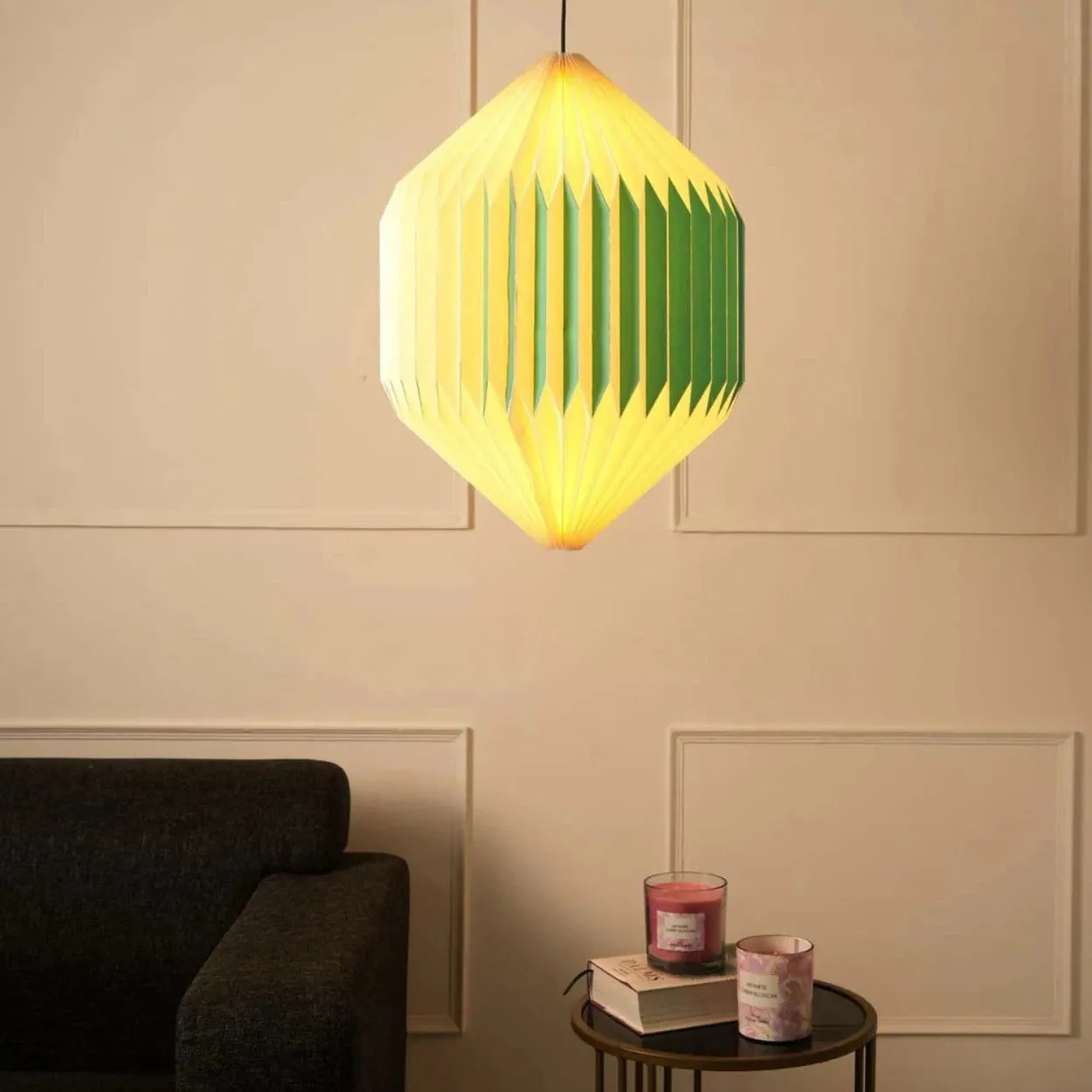 ANKUR NEBULA ORIGAMI PENDANT LIGHT- PAPER HANDPLEATING HANGING LIGHT