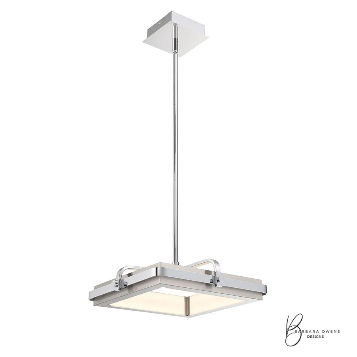 Annilo 15 in. LED Pendant Light Chrome Finish