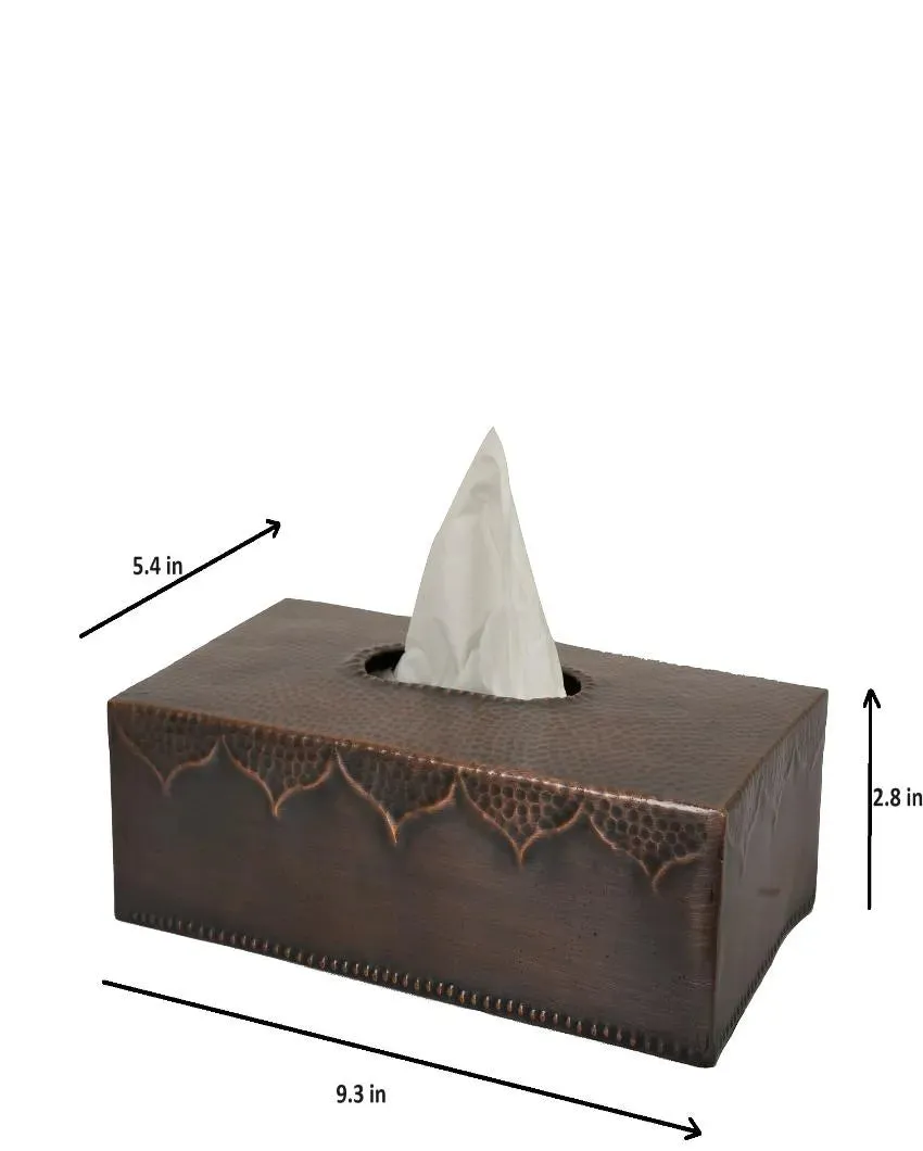 Antique Copper Finish Tissue Holder | 9 x 5 inches