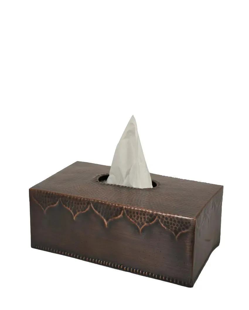 Antique Copper Finish Tissue Holder | 9 x 5 inches