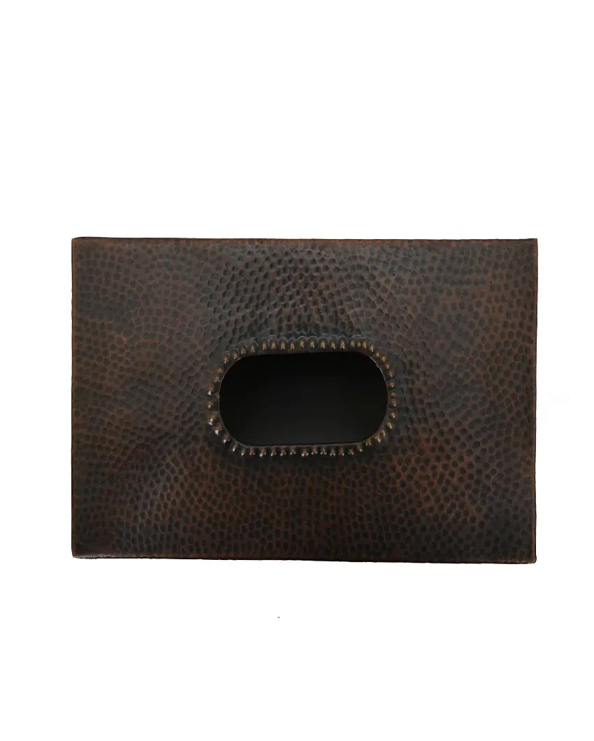 Antique Copper Finish Tissue Holder | 9 x 5 inches
