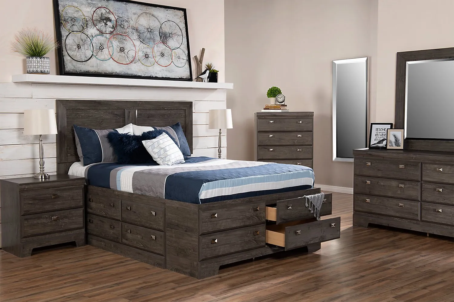 Appleton Full Storage Bed - Grey