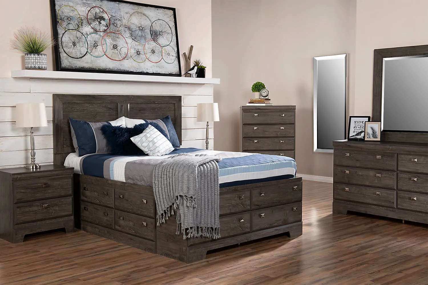 Appleton Full Storage Bed - Grey