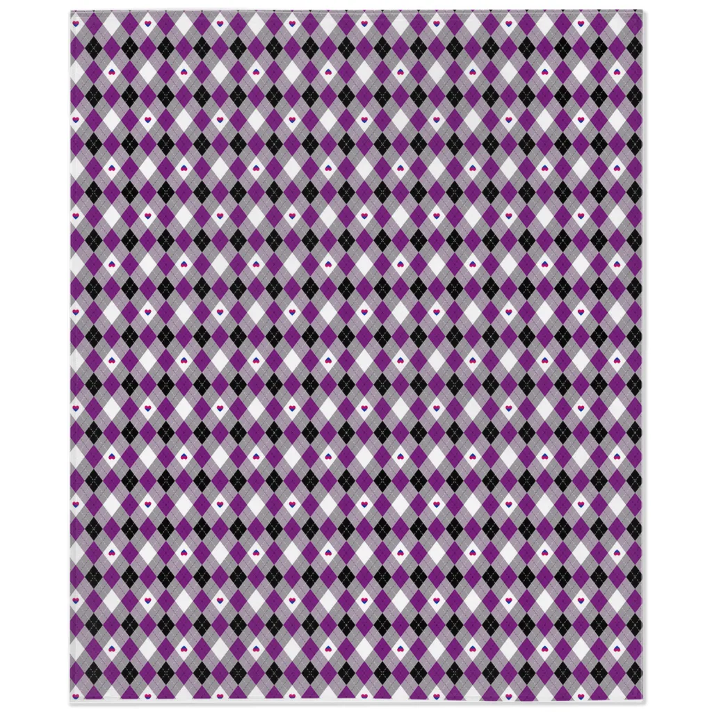 Asexual Biromantic Argyle Pride Minky Blankets