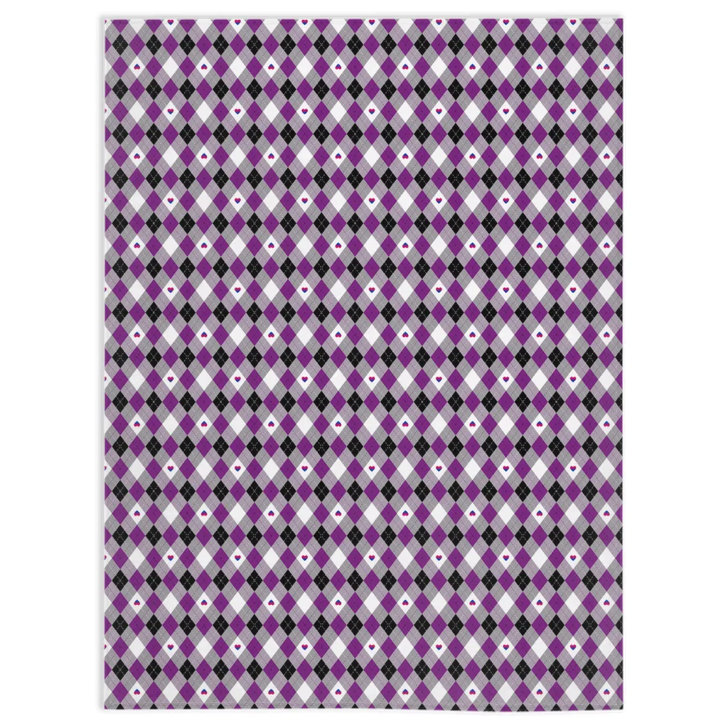 Asexual Biromantic Argyle Pride Minky Blankets