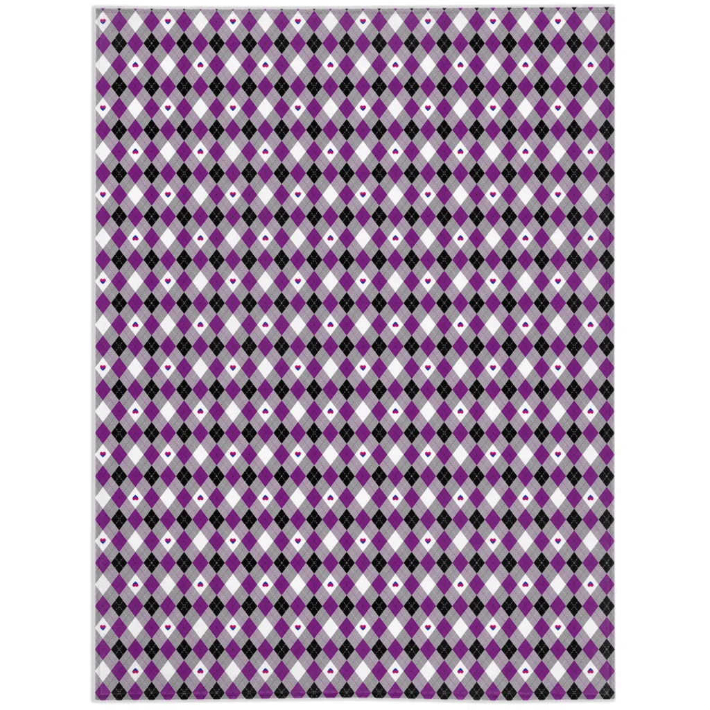 Asexual Biromantic Argyle Pride Minky Blankets