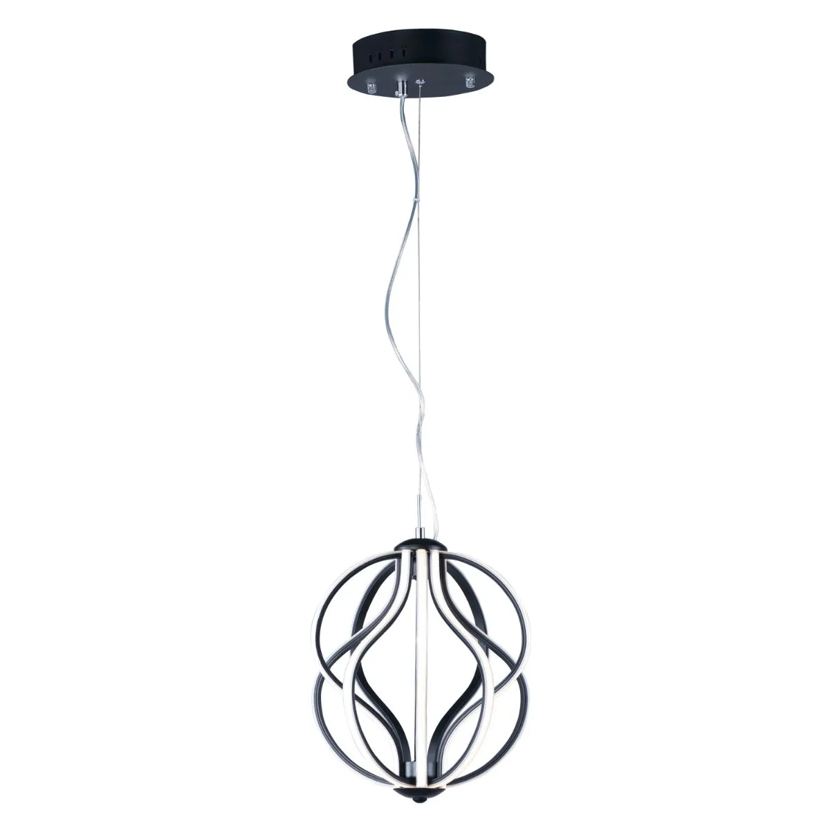 Aura 12 in. LED Pendant Light Black finish