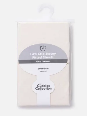 Baby Cuddles Collection Cotton Fitted Sheets (Pack of 2)-Ivory