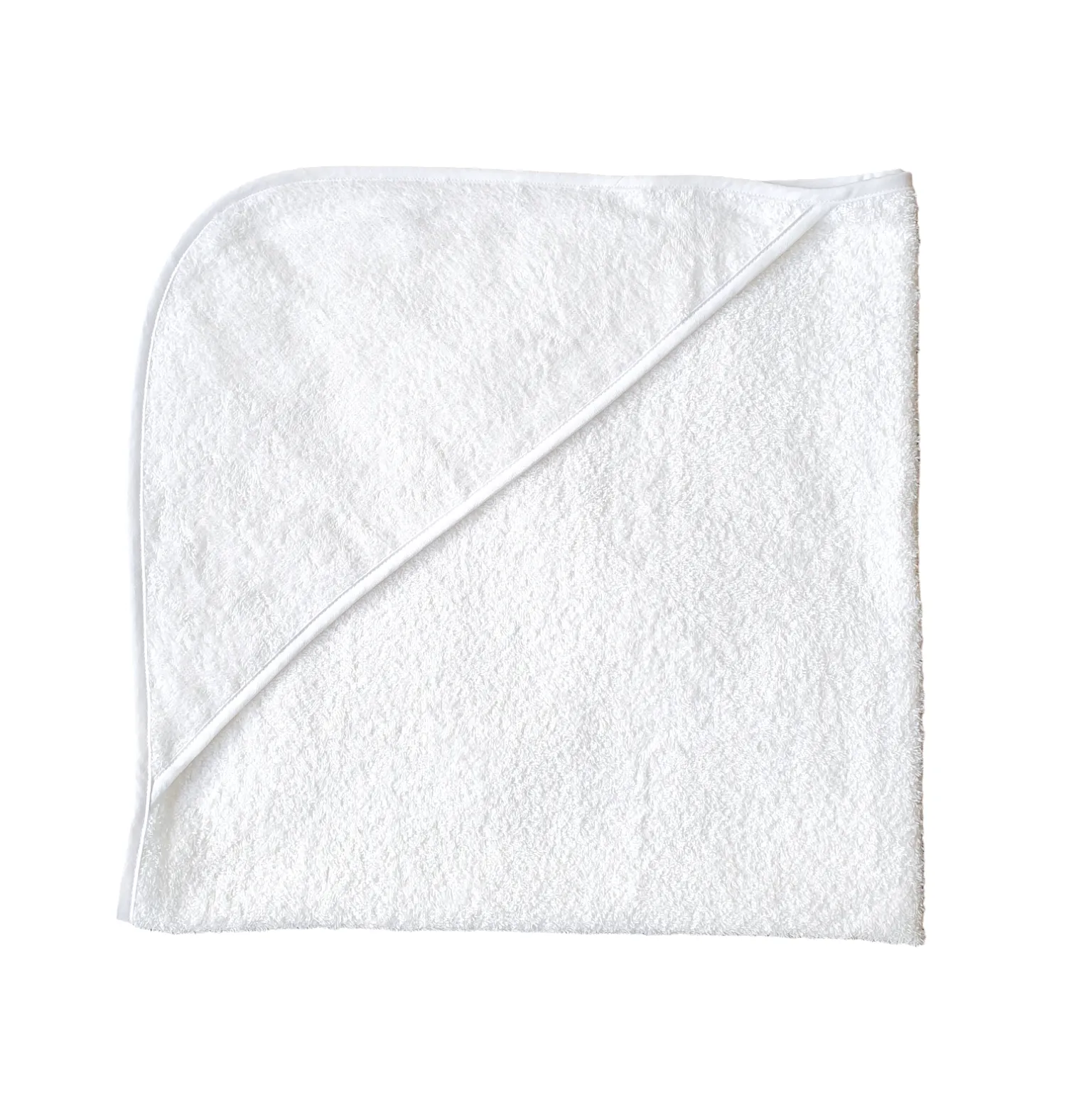 Baby Hooded Square Towel White Plain 90/90cm