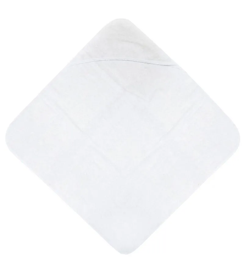 Baby Hooded Square Towel White Plain 90/90cm