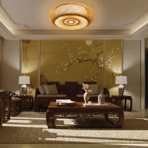 Bamboo Ceiling Light Fixture