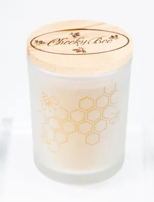 Beeswax Candle in Frosted Glass