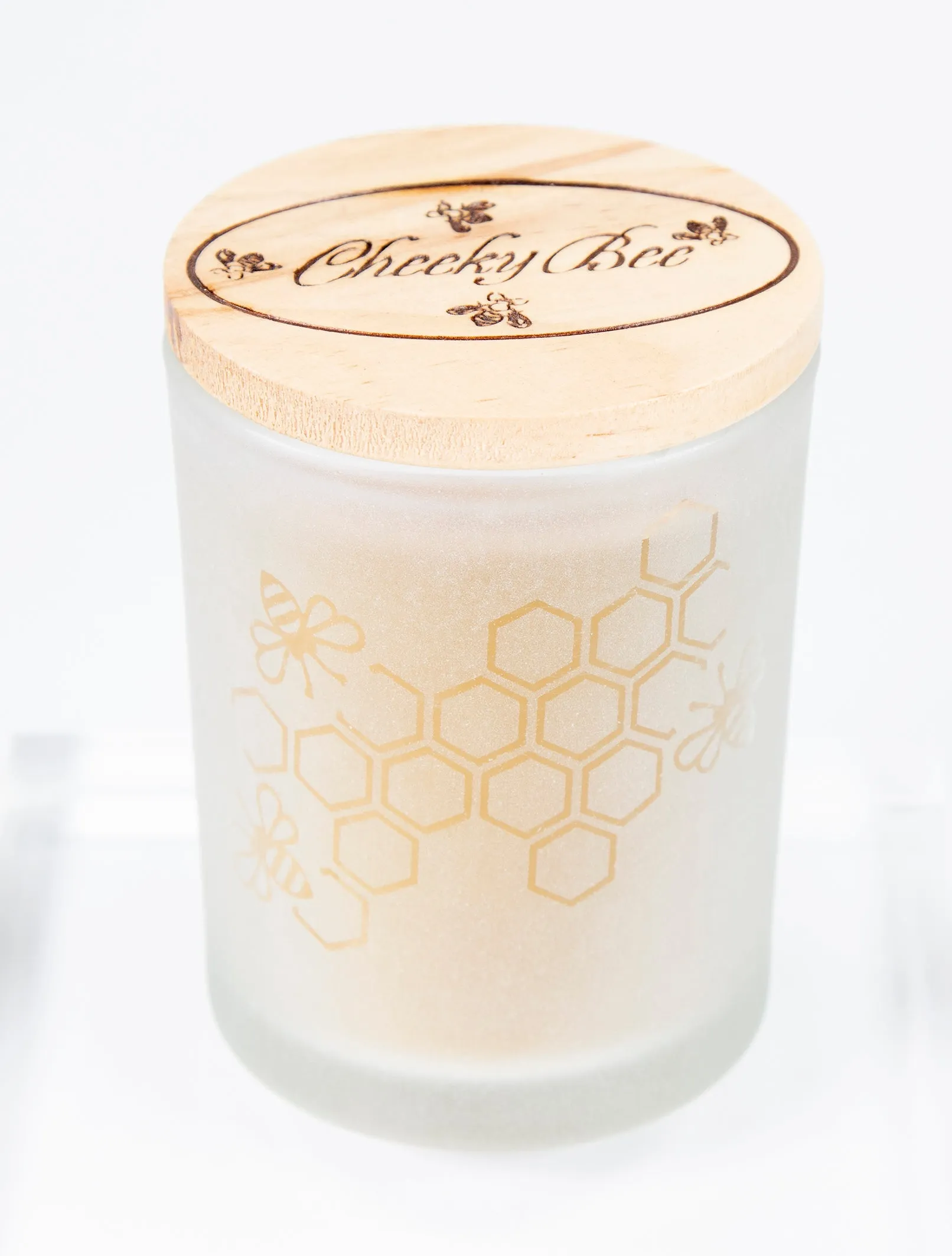 Beeswax Candle in Frosted Glass