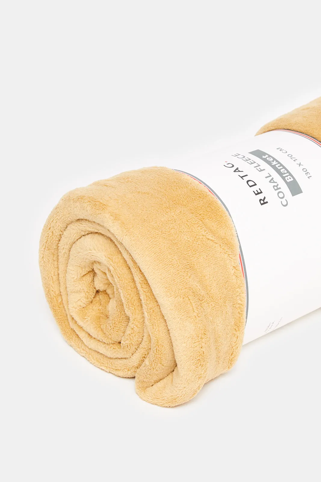 Beige Coral Fleece Blanket (Single Size)
